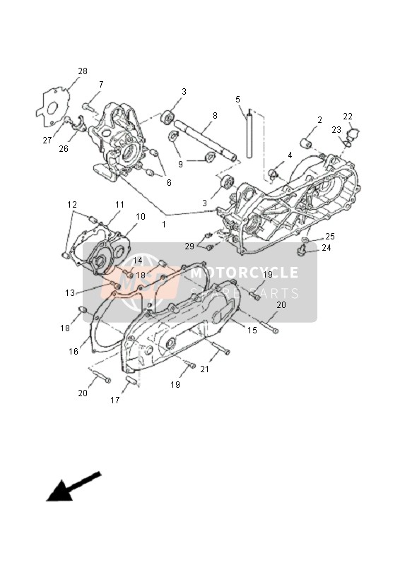 Yamaha C50RR-LC JOG 2011 Crankcase for a 2011 Yamaha C50RR-LC JOG